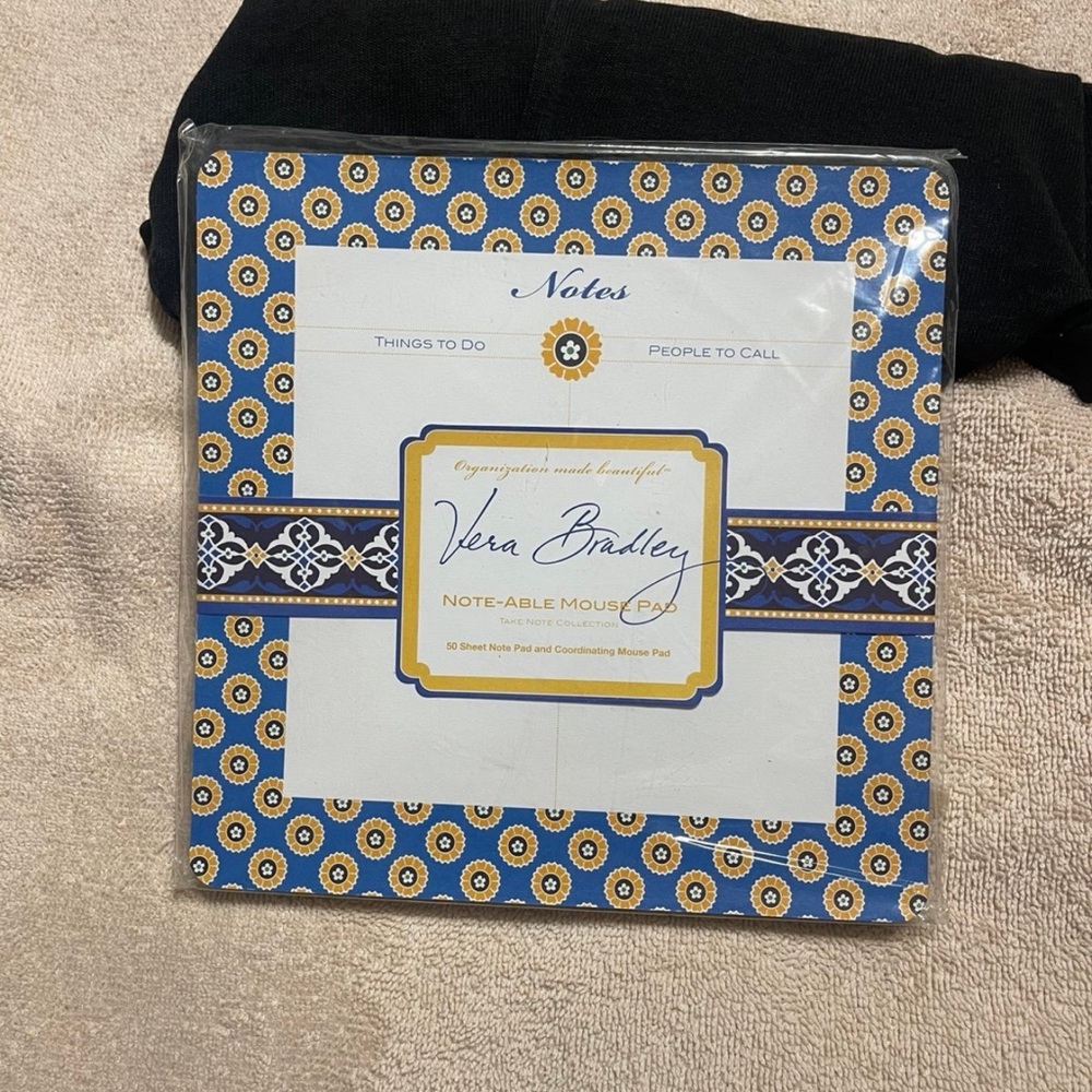 NWT Vera Bradley Riviera Blue Note-able mouse pad Retired pattern